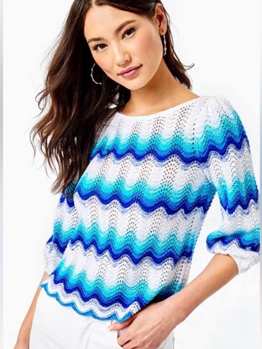 Lilly Pulitzer ‘Navana’ pullover Sweater in Bermuda Blue Small Like New